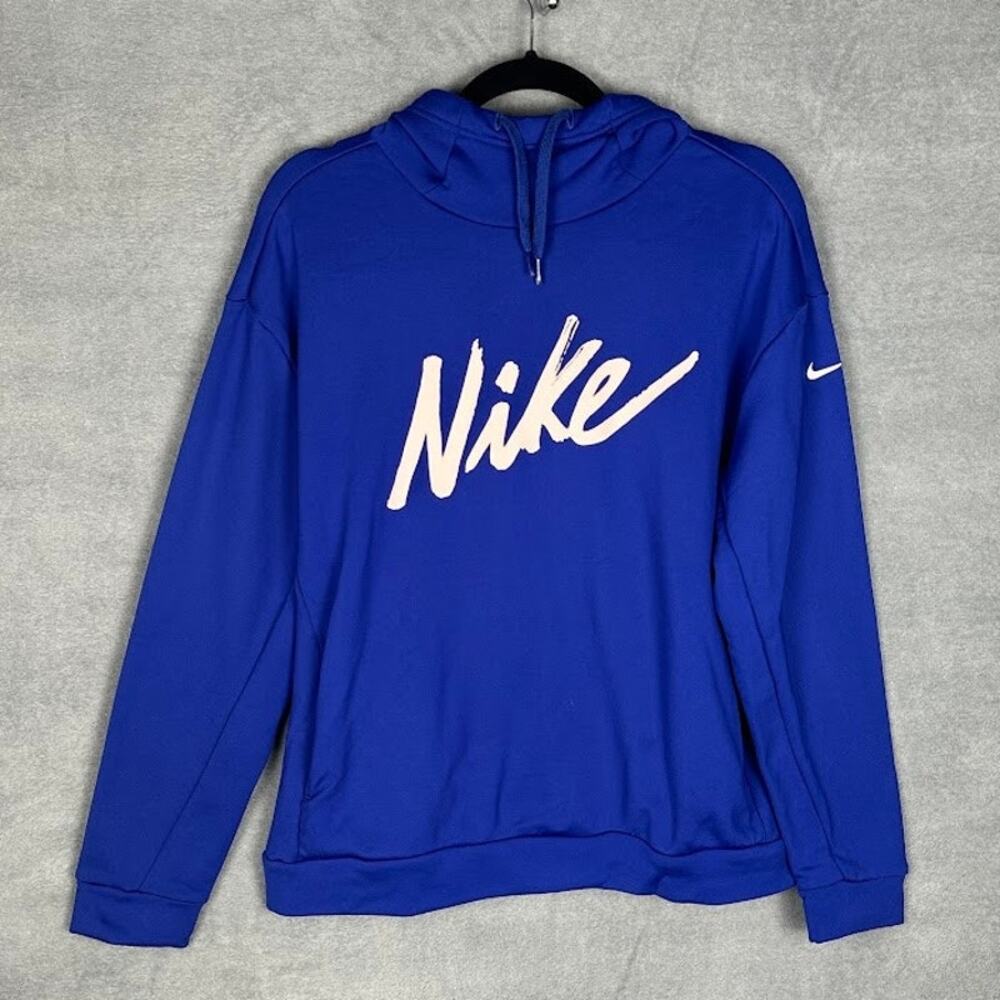 Nike Sweatshirt Womens Small Blue Hoodie Pockets Stretch Active Sporty Comfort - Picture 1 of 13